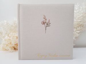 Linen Gold foil stamped photo album